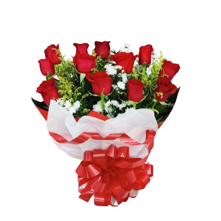 Arranjo Elegante 12 Rosas Vermelhas