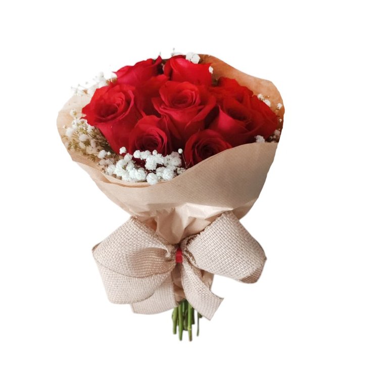 Buquê Nosso Amor com 12 Rosas Vermelhas