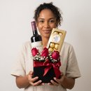 Box Rosas, Ferrero Rocher e Vinho