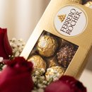 Box Rosas, Ferrero Rocher e Vinho