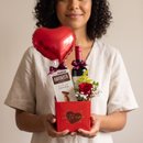 Box de Rosas, Vinho e Amandita
