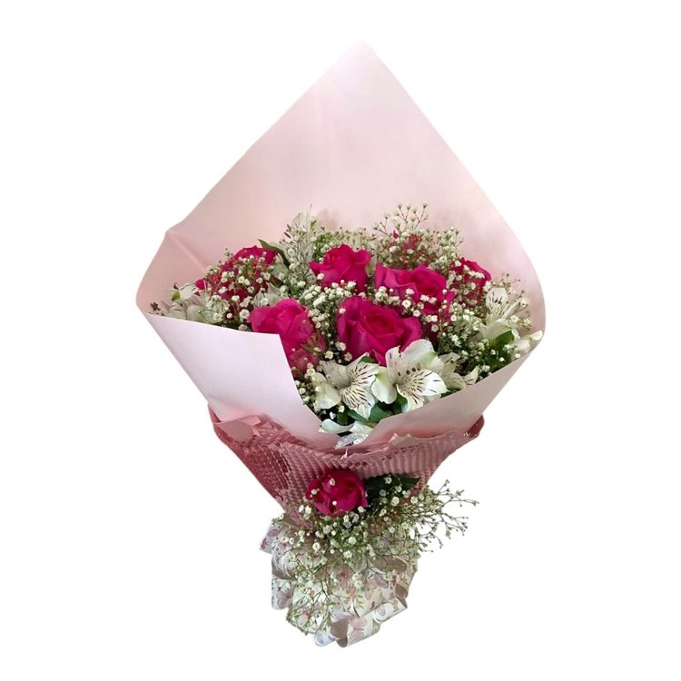 Buquê Clássico de Rosas Pink