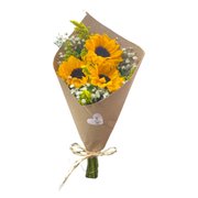 Buquê Radiante com 3 Girassóis