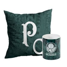 Kit Presente Almofada e Caneca Oficial Time Palmeiras 