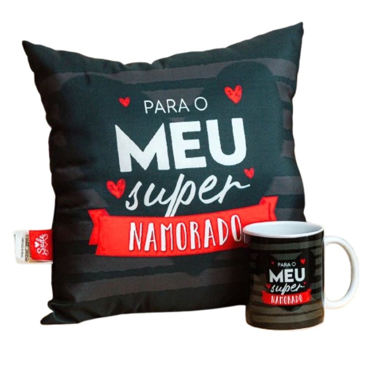 Kit Presente Almofada e Caneca Super Namorado