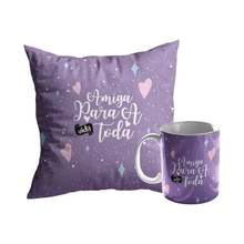 Kit Presente Almofada e Caneca Amiga Para a Vida Toda