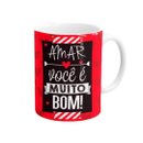 Kit Almofada Coração e Caneca "Amar Você é Muito Bom"