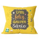 Kit Almofada e Caneca Um Feliz Aniversário Amarelo