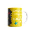 Kit Almofada e Caneca Um Feliz Aniversário Amarelo