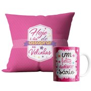 Kit Almofada e Caneca Hoje é Dia de Assoprar a Velinha