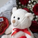 Buquê com 6 Rosas e Chuva de Prata