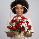 Cesta de Rosas Paixão