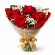 Buquê Glamour com 4 Rosas