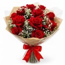 Buquê Vanilla com 12 Rosas Vermelhas