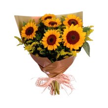 Buquê Redondo de 6 Girassóis 