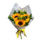 Buquê Baby de Rosas Amarelas com Girassóis