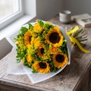 Buquê de Rosas Amarelas com Girassóis