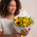 Buquê de Rosas Amarelas com Girassóis