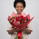 Buquê de 36 Rosas Nacionais Vermelhas