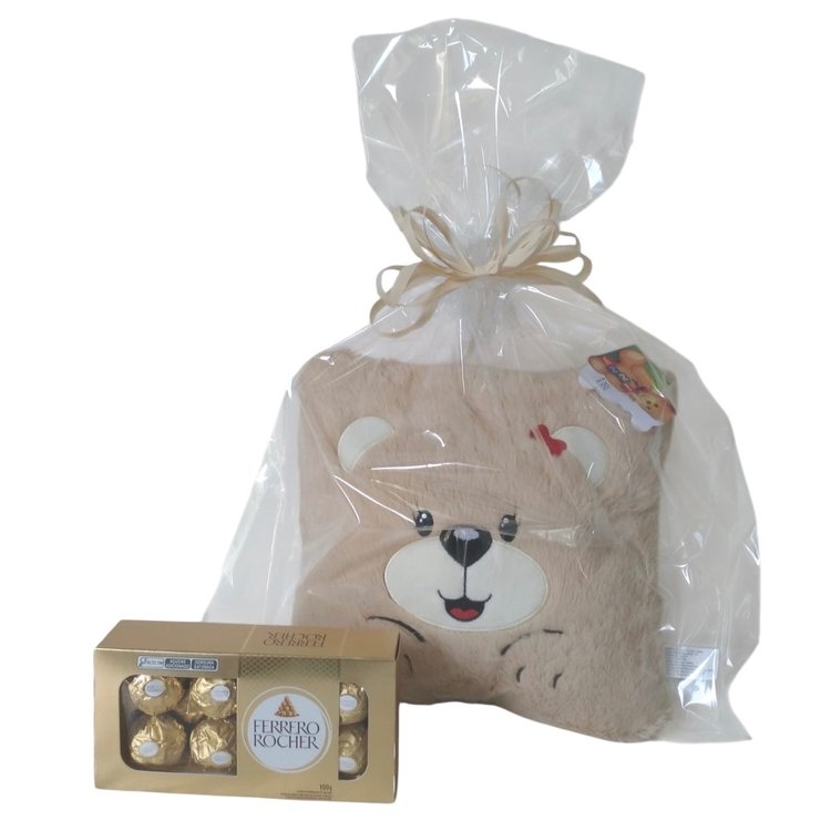 Almofada de Pelúcia com Caixa de Chocolate
