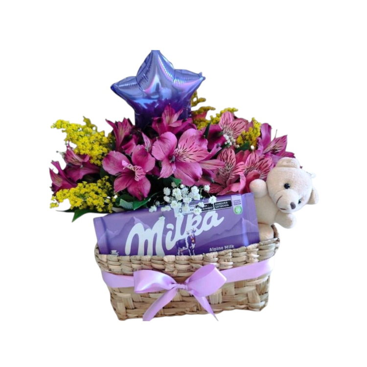 Cesta de Presente Amor, Milka e Flores