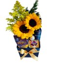 Cesta De Presente Afeto Girassóis e Vinho