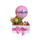 Caixinha Doce Carinho Rosa, Bombons e Balão