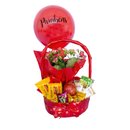 Cesta de Café da Manhã Tarde P com Balão Personalizado