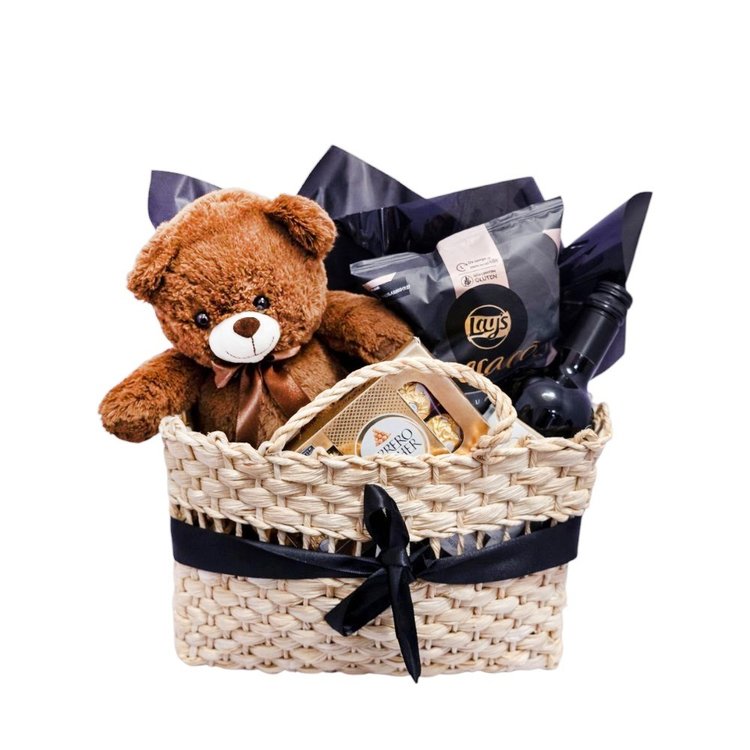 Sacola Especial com Pelúcia e Vinho