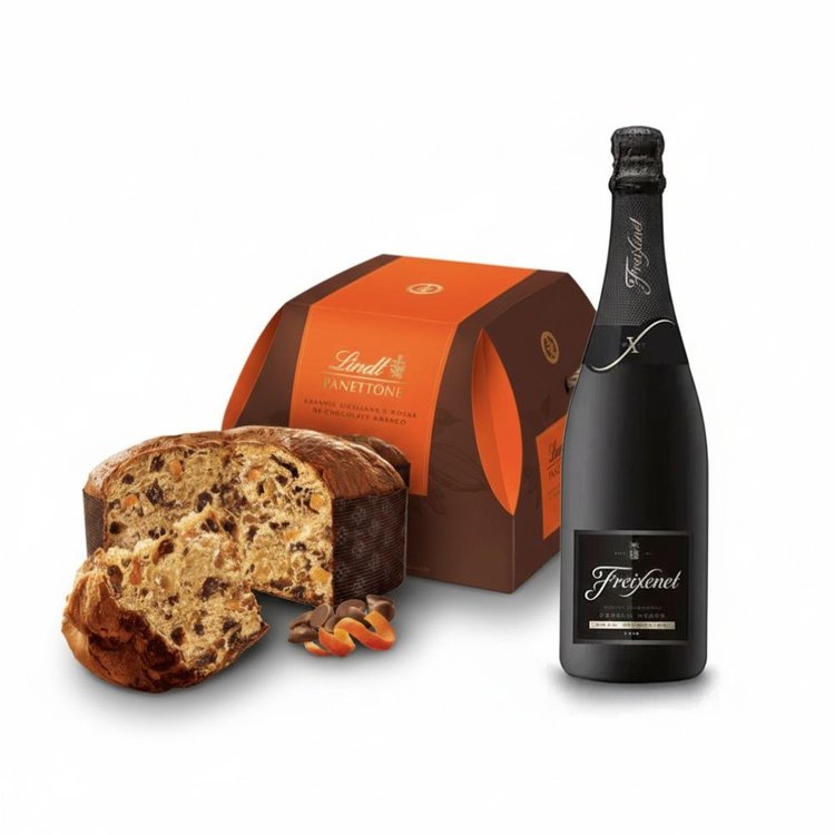 Natal Panettone Siciliano Lindt & Cava Freixenet