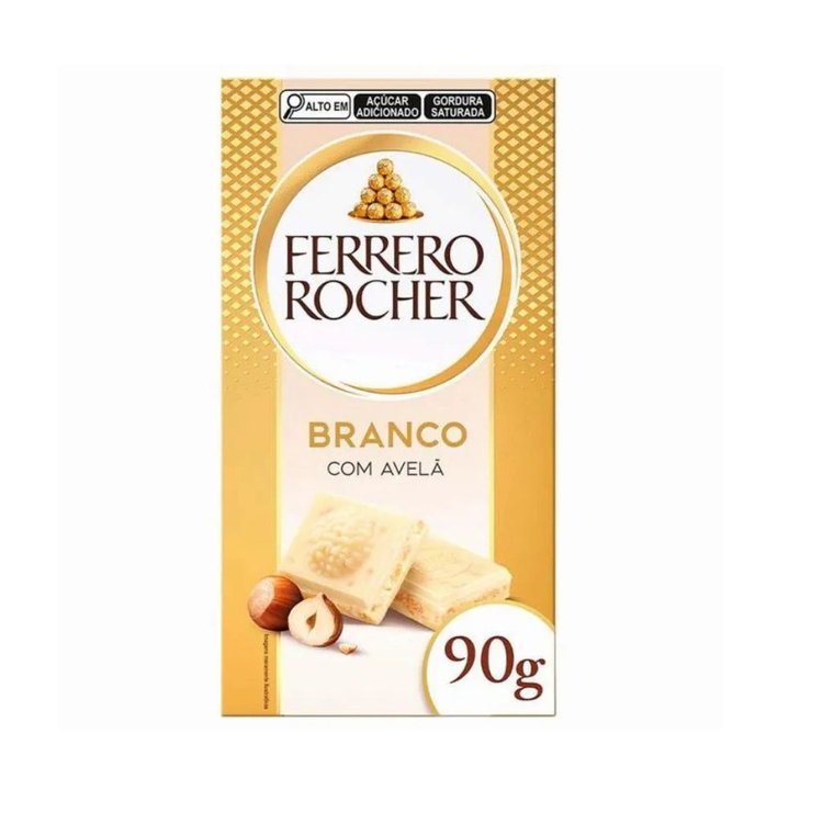 BARRA DE CHOCOLATE BRANCO FERRERO ROCHER 90G