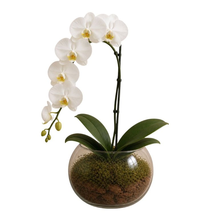 Orquídea Phalaenopsis Cascata Vaso de vidro