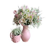 Kit Vaso e Caneca com Flores