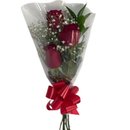 Buquê Love com 3 Rosas vermelhas