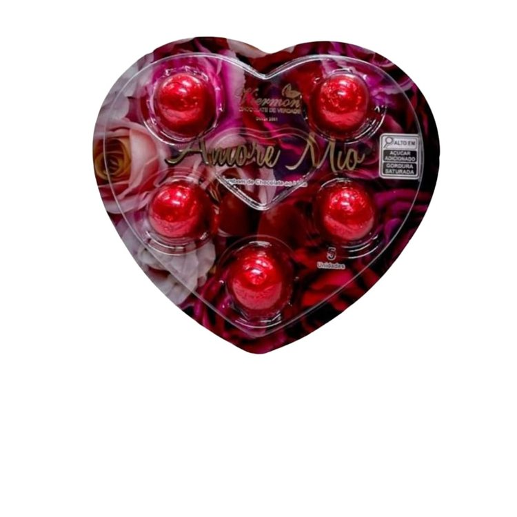 Bombom Viermon em Formato de Coração Amore Mio