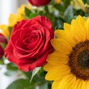 Buquê Vip de Girassol com Rosas Vermelhas