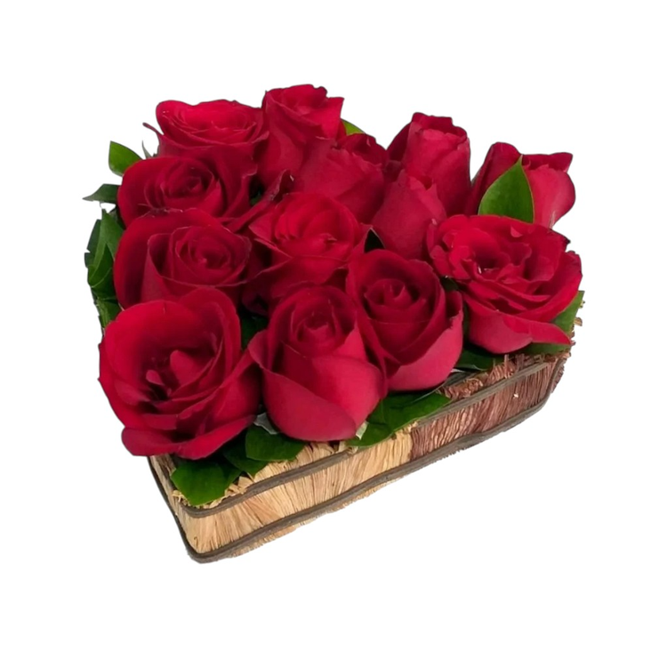 Coração Luxo de Rosas Vermelhas