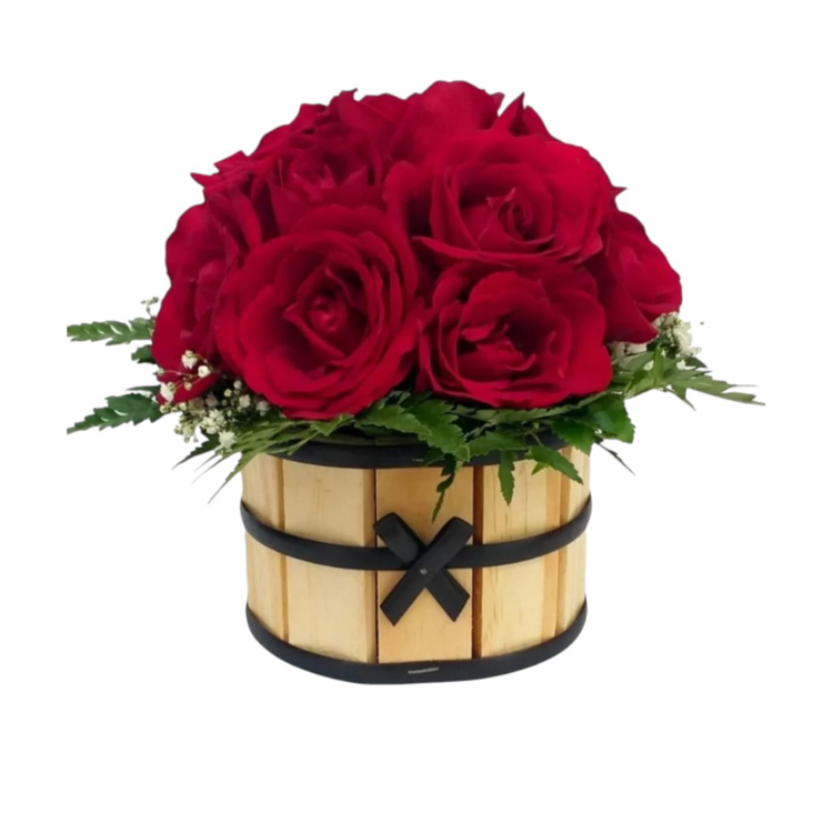 Cachepot de Rosas Vermelhas