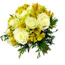 Buquê de 15 Rosas Brancas com Astromélias