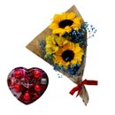 Encantador Buquê com 2 Girassóis com Bombom Viermon