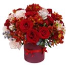 Box Luxo de Rosas Vermelhas e Rosas Rosas