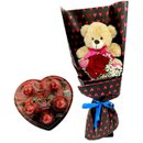 Meu Coração Encantado com Urso e Rosa Importada