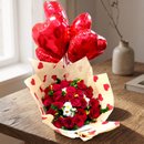 Buquê Encanto de Rosas, Margaridas e Balões