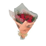 Buquê de Rosas Vermelhas Colmeia Pêssego