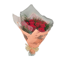 Buquê de Rosas Vermelhas Colmeia Pêssego