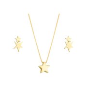 Conjunto Colar e Brinco Estrela Semijoia