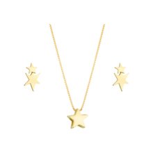 Conjunto Colar e Brinco Estrela Semijoia