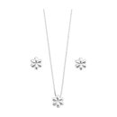 Conjunto Colar e Brinco Flor em Prata 925