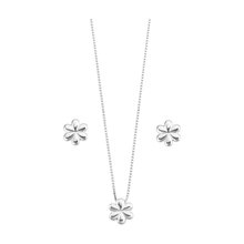 Conjunto Colar e Brinco Flor em Prata 925