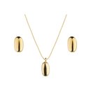 Conjunto de Colar e Brinco Oval Semijoia